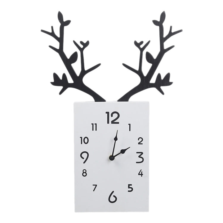 Wooden Antler Wall Clock Home Decor Living Room Bedroom Office Wall Clock
