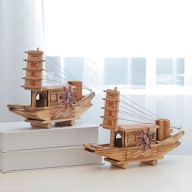 Creative Wooden Ship Model Ornaments Sailing Music Box