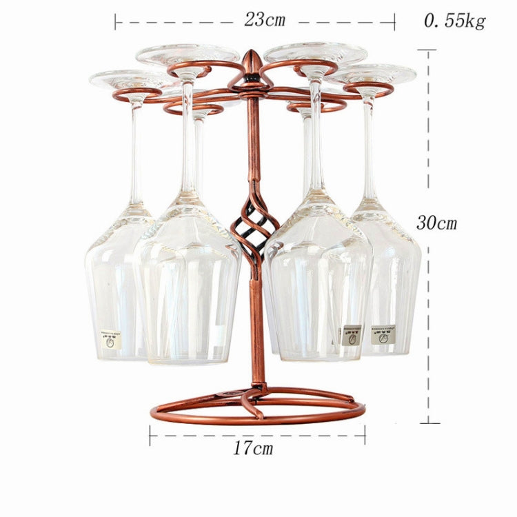 Creative Iron Three-dimensional Upside Down High Red Wine Cup Holder Home Kitchen Bar Wine Cabinet Hanging Cup Holder, Color:Ancient Copper Cup Holder