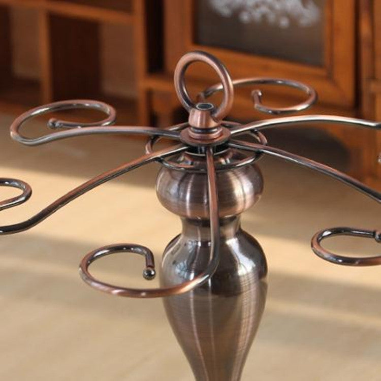 Creative Iron Three-dimensional Upside Down High Red Wine Cup Holder Home Kitchen Bar Wine Cabinet Hanging Cup Holder, Color:Bronze Cup Holder