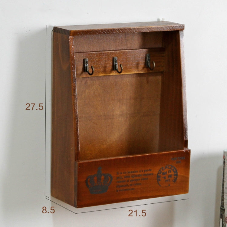 Retro Wooden Wall Bedside Hanging Storage Rack(Retro Color)