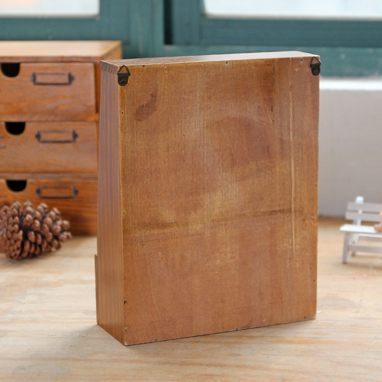 Retro Wooden Wall Bedside Hanging Storage Rack(Retro Color)