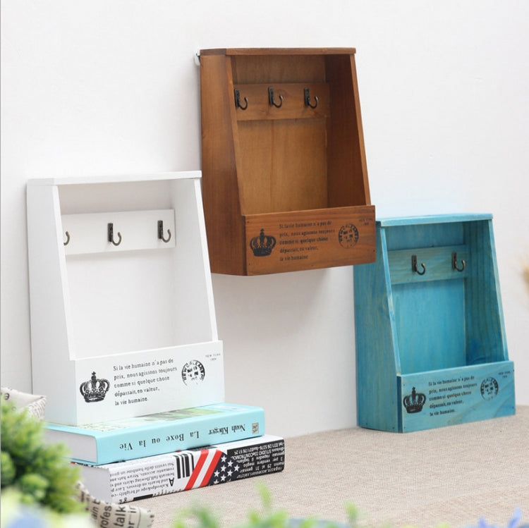 Retro Wooden Wall Bedside Hanging Storage Rack(Retro Color)