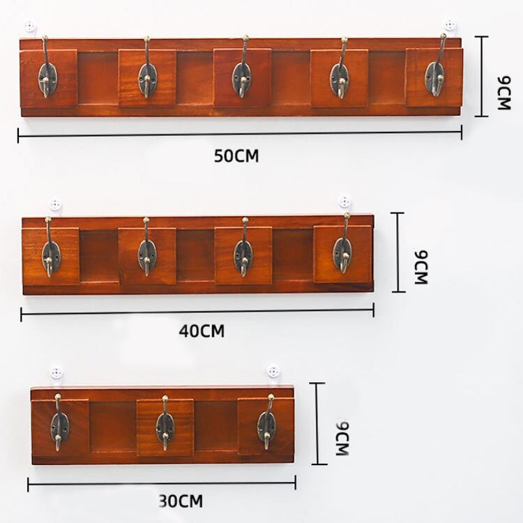 Retro Creative Door Behind Wooden Hooks Bedroom Wall Coats Hooks, Colour:  Four Hooks