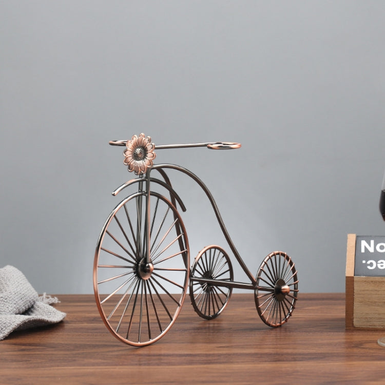 Wrought Iron Wheel Tricycle Wine Rack Decoration
