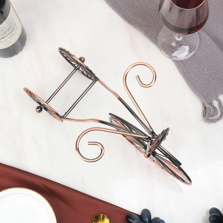 Wrought Iron Wheel Tricycle Wine Rack Decoration