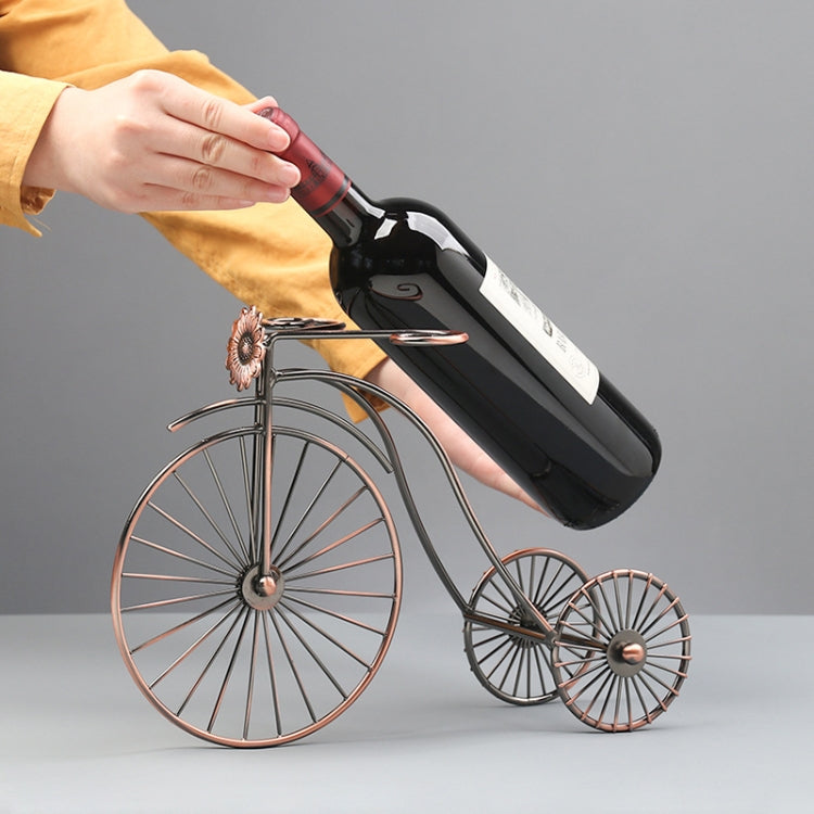 Wrought Iron Wheel Tricycle Wine Rack Decoration