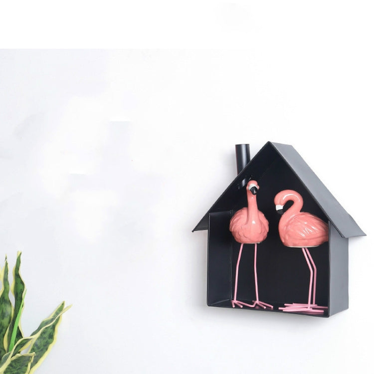 Creative Wrought Iron House Storage Racks Black Color