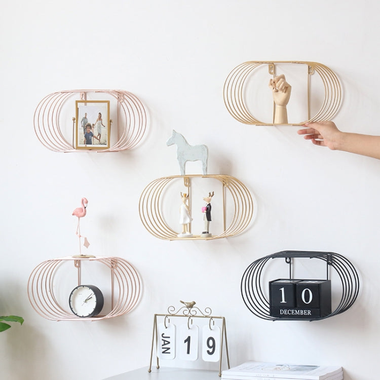 Creative Home Bedroom Wall Decorative Storage Rack without Nails(Gold)