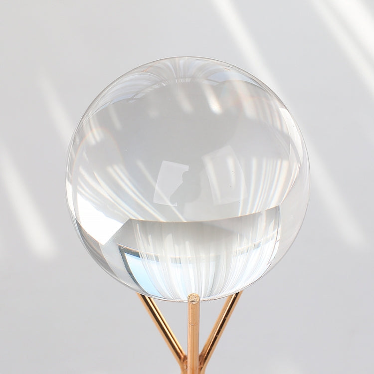 Wrought Iron Transparent Crystal Ball Decoration Creative Living Room Crystal Decoration, Style:Triangle High Section