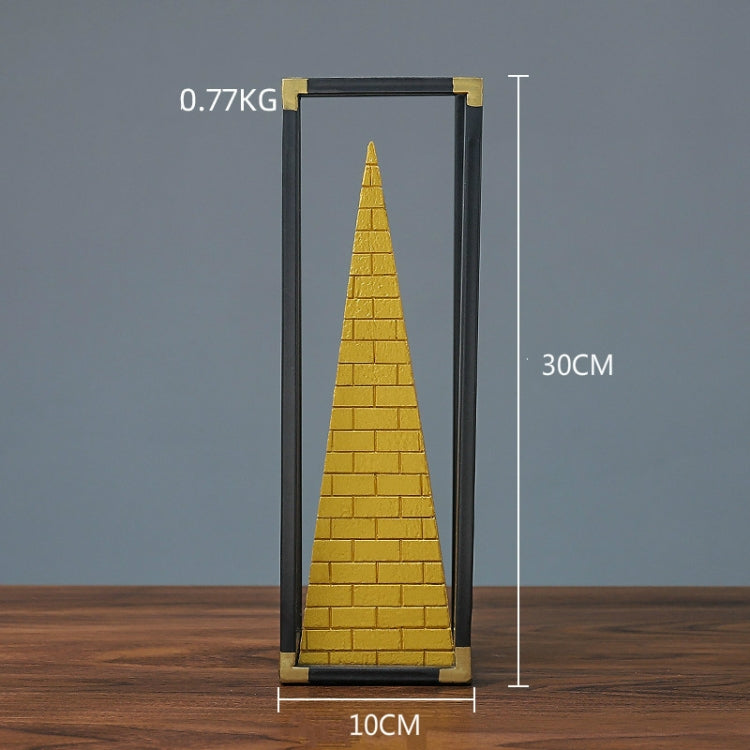 Resin Crafts Pyramid Model Ornaments Home Porch Study Desk Furnishings, Size: Large