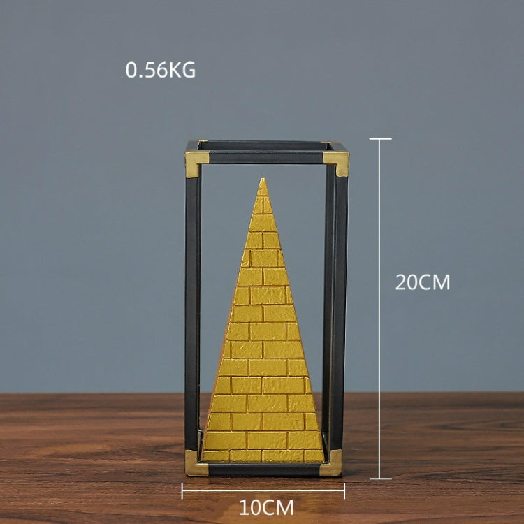 Resin Crafts Pyramid Model Ornaments Home Porch Study Desk Furnishings, Size: Medium