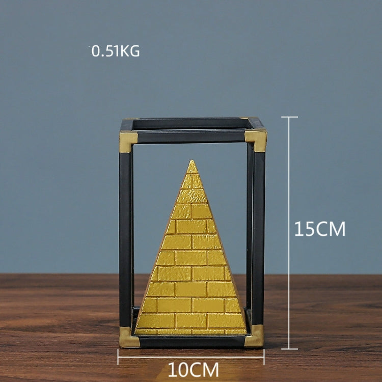 Resin Crafts Pyramid Model Ornaments Home Porch Study Desk Furnishings, Size: Small