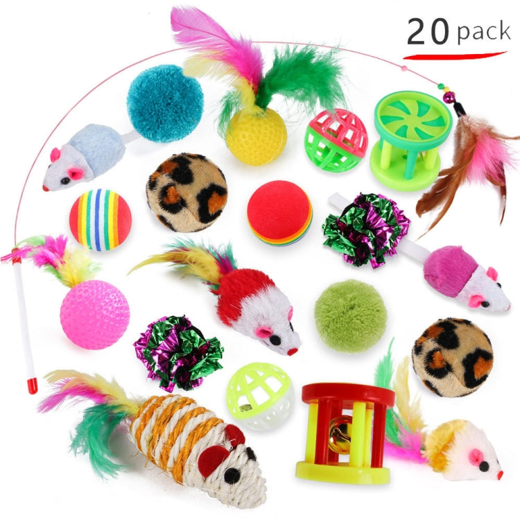 Pet Cat Toy Set Funny Cat Stick Plush Mouse Combo Toy,Specification: No. 2 Set