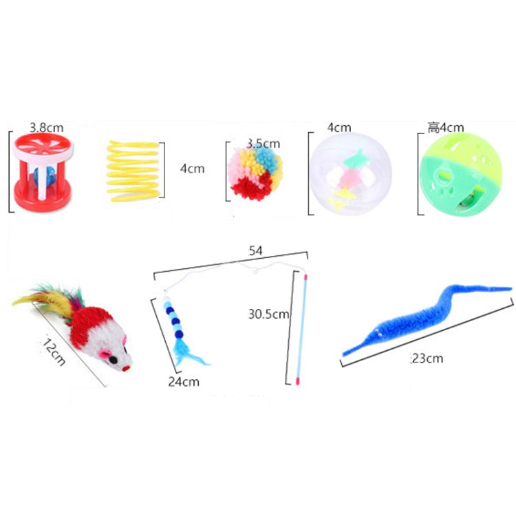Pet Cat Toy Set Funny Cat Stick Plush Mouse Combo Toy,Specification: No. 14 Set