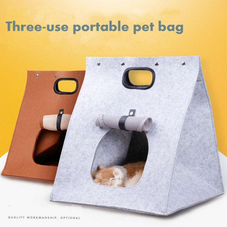 Portable Removable Washable Folding Cat Litter Dog Felt Carrier Bag