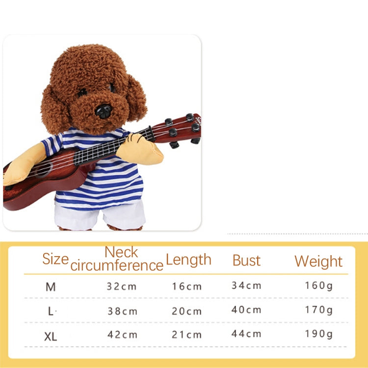 2 PCS Thin Section Funny Cat Guitarist Turned Into Pet Clothes, Size: L