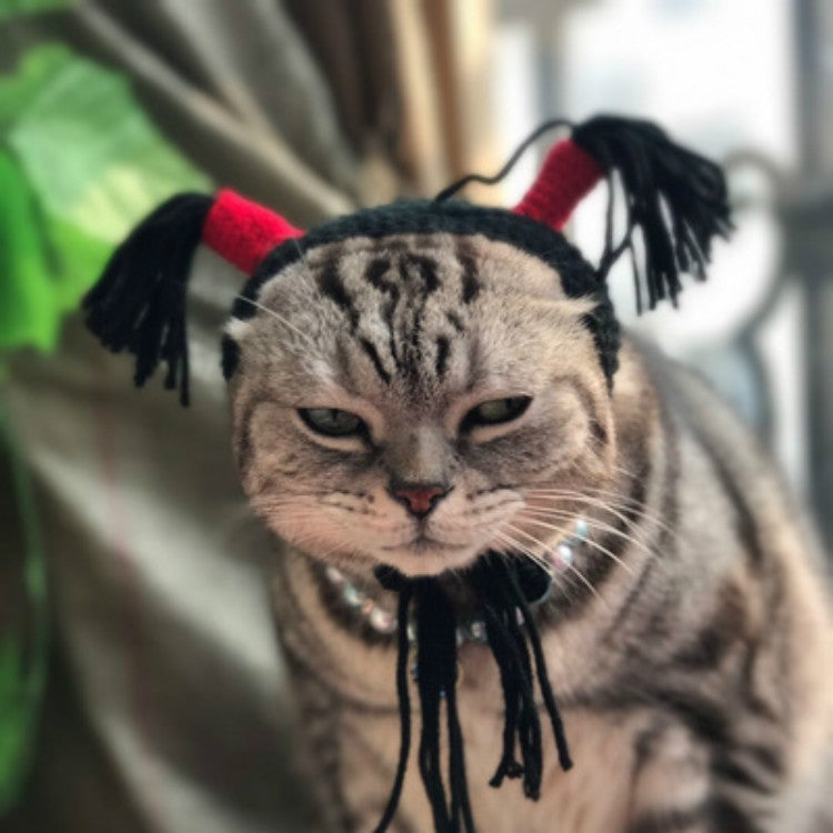 2 PCS Creative Cat Dog Halloween Funny Headband Hooded Hat Pet Headdress