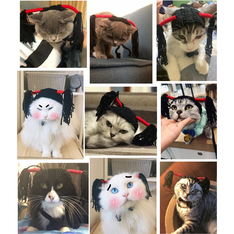 2 PCS Creative Cat Dog Halloween Funny Headband Hooded Hat Pet Headdress