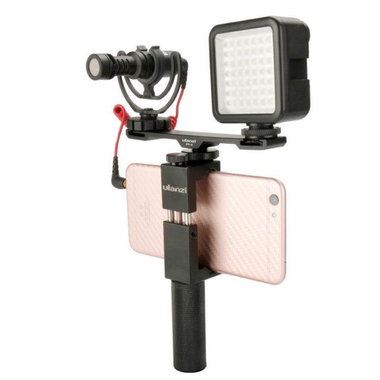 Ulanzi PT-2 Microphone Fill Light Extension Rod Double Hot Shoe Mouth Word Pole Handheld Stabilizer
