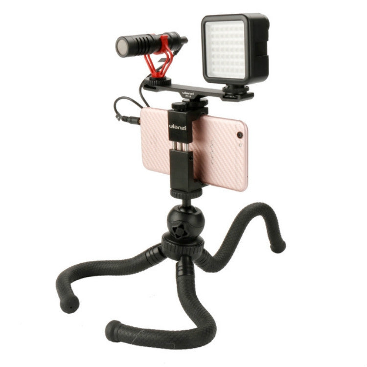 Ulanzi PT-2 Microphone Fill Light Extension Rod Double Hot Shoe Mouth Word Pole Handheld Stabilizer