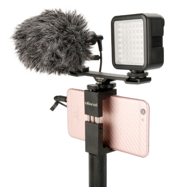Ulanzi PT-2 Microphone Fill Light Extension Rod Double Hot Shoe Mouth Word Pole Handheld Stabilizer