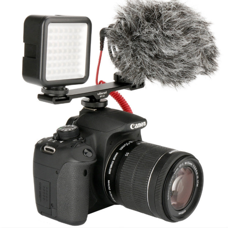 Ulanzi PT-2 Microphone Fill Light Extension Rod Double Hot Shoe Mouth Word Pole Handheld Stabilizer