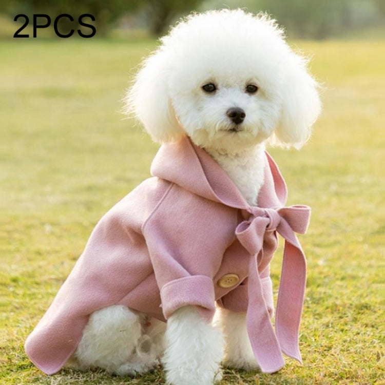 2 PCS Winter Comfortable Fashion Woolen Coat Pet Clothing, Size:XS