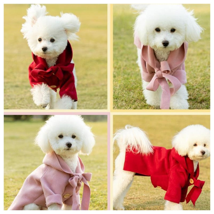 2 PCS Winter Comfortable Fashion Woolen Coat Pet Clothing, Size:S(Pink)
