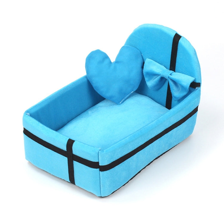 Cute Plush Pet Nest Small and Medium Pet Washable Bed, Size: M(Blue)