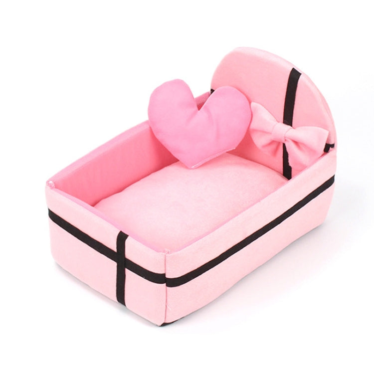 Cute Plush Pet Nest Small and Medium Pet Washable Bed, Size: L(Pink)