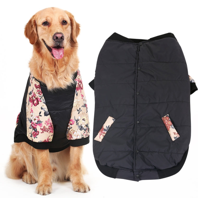 Pet Autumn Winter Thick Cotton Coat Two-leg Cotton Clothes Pet Clothes, Size: 5XL(Black)