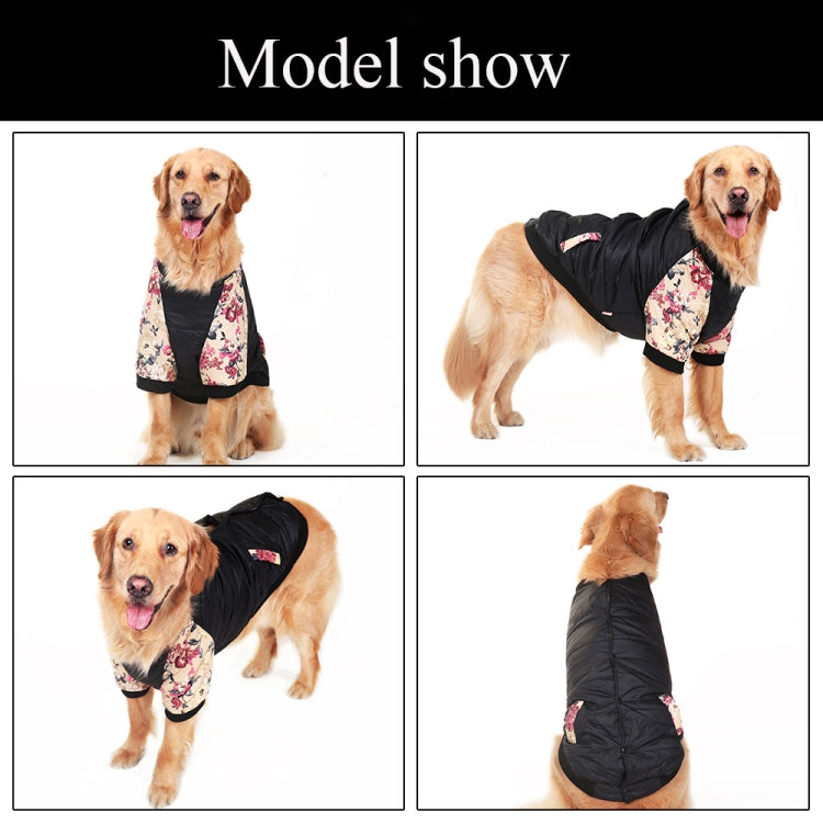 Pet Autumn Winter Thick Cotton Coat Two-leg Cotton Clothes Pet Clothes, Size: 6XL(Black)