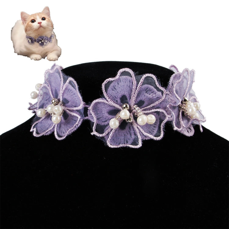 Pet Jewelry Collar Creative Teddy Lace Flower Lace Bib Cute Cat Necklace, Size: S