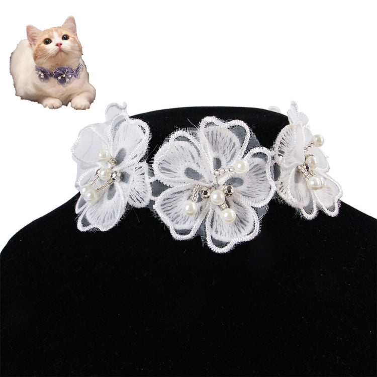 Pet Jewelry Collar Creative Teddy Lace Flower Lace Bib Cute Cat Necklace, Size: M