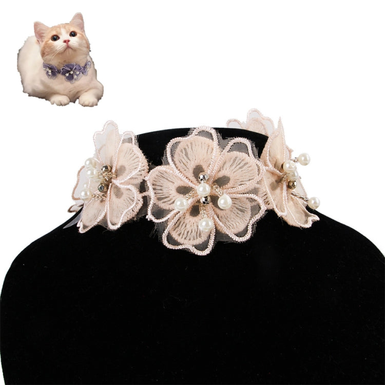 Pet Jewelry Collar Creative Teddy Lace Flower Lace Bib Cute Cat Necklace, Size: M