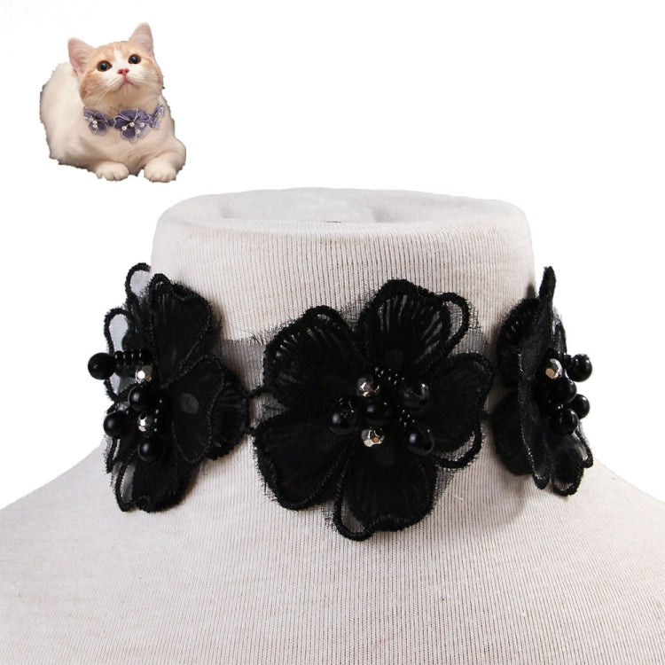 Pet Jewelry Collar Creative Teddy Lace Flower Lace Bib Cute Cat Necklace, Size: M