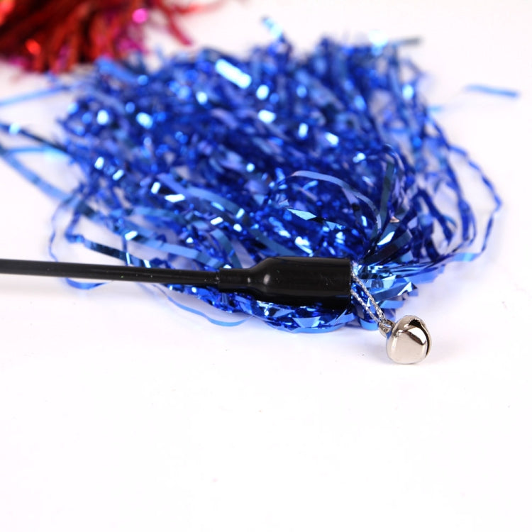 2 PCS Plastic Rod with Metal Bell Ribbons Funny Cats(Random Color Delivery)