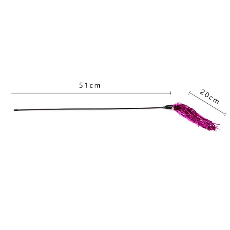 2 PCS Plastic Rod with Metal Bell Ribbons Funny Cats(Random Color Delivery)