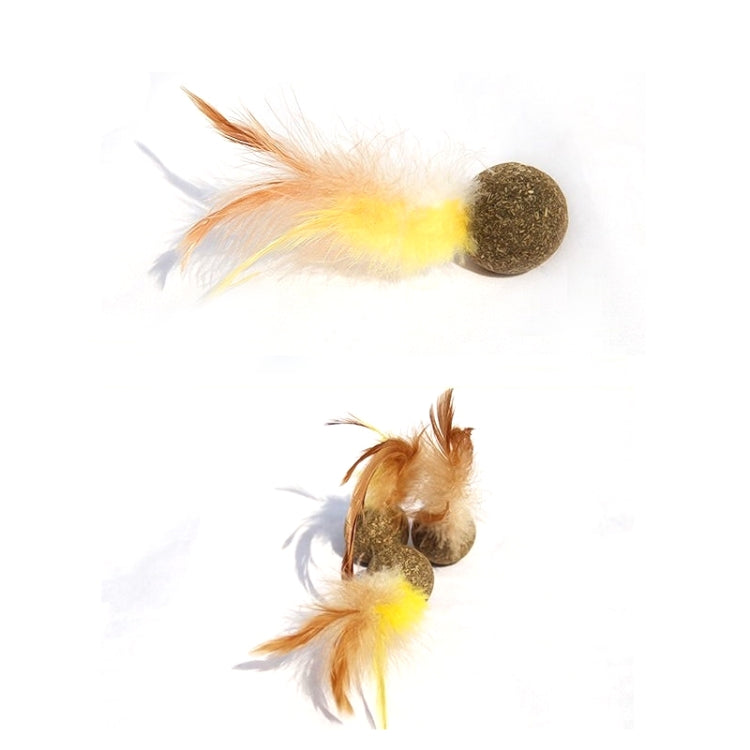 2 PCS B12208 Catnip Ball Toy Clean Clean Tooth Molar Feather Ball
