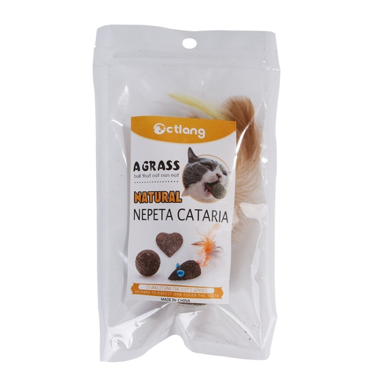 2 PCS B12208 Catnip Ball Toy Clean Clean Tooth Molar Feather Ball