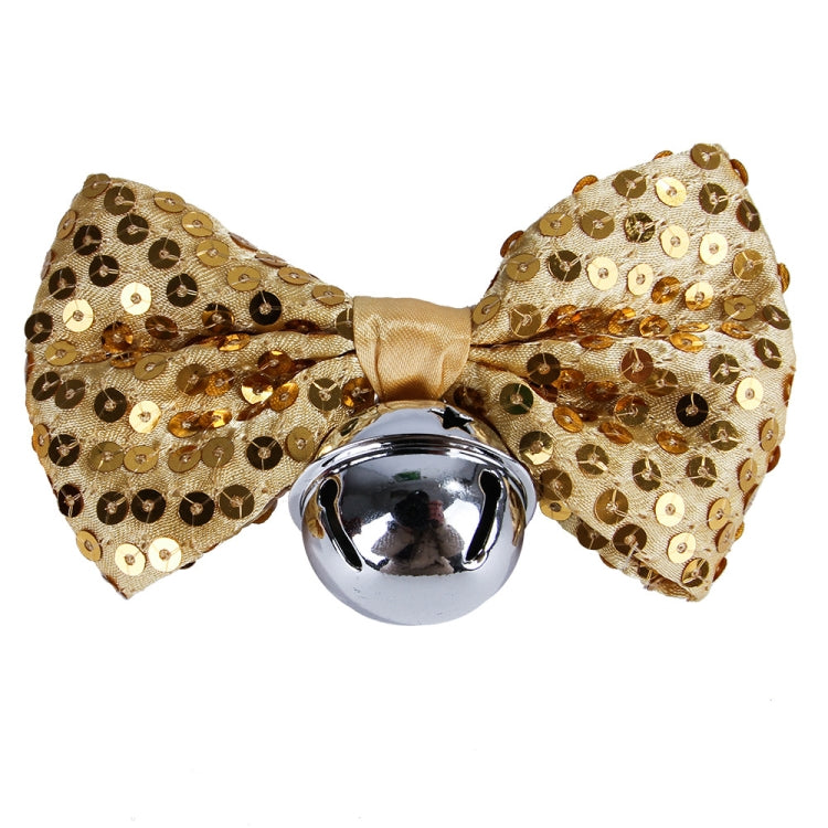 2 PCS Creative Pet Collar Hanging Sequins Christmas Bow Bells