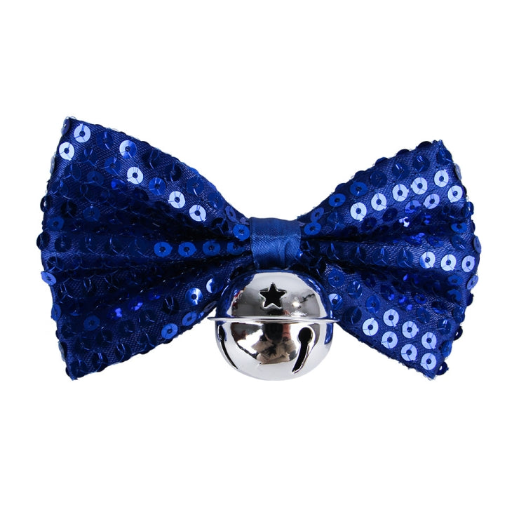 2 PCS Creative Pet Collar Hanging Sequins Christmas Bow Bells