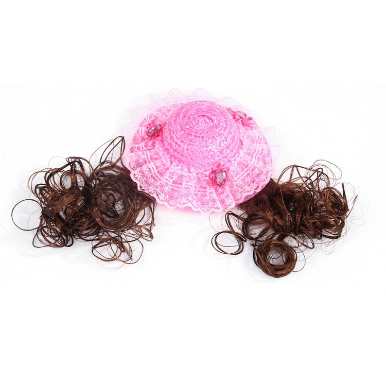 Pet Accessories Pet Princess Hat Sun Hat Teddy Wig Hat(Diamond)