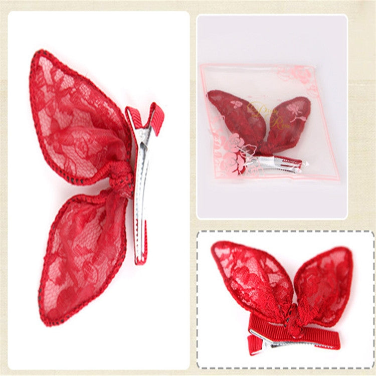 Pet Accessories Cute Pet Hair Clips Rabbit Ears Dog Hair Clips