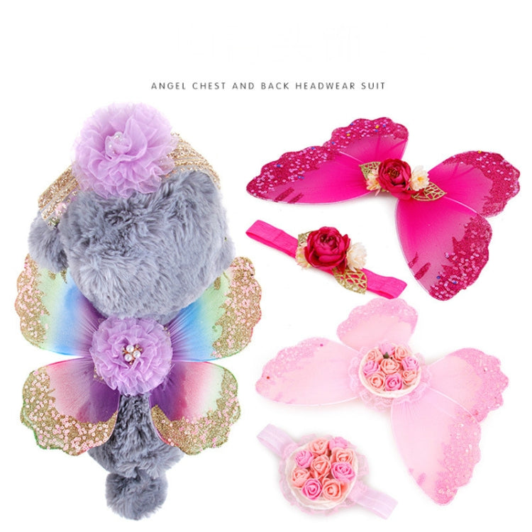 Pet Dog Chest Back Butterfly Wings + Flower Headdress