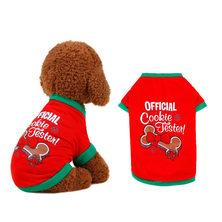2 PCS Puppy Teddy Pet Autumn Winter Vest Christmas Pet Clothing, Size: L