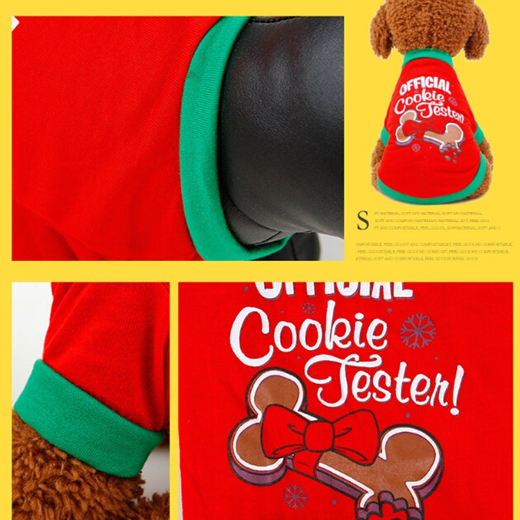 2 PCS Puppy Teddy Pet Autumn Winter Vest Christmas Pet Clothing, Size: L