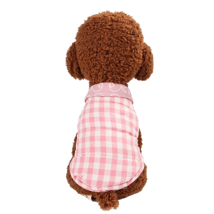 2 PCS Double Sided Vest Winter Thicken Keep Warm Pets Plaid Clothes, Size: S