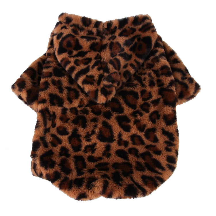 2 PCS Winter Keep Warm Plus Velvet Pet Teddy Dog Leopard Clothing, Size: S